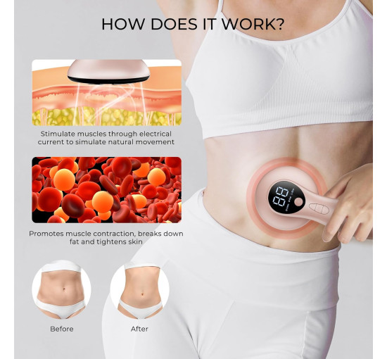 Электрический ручной массажер Depsoul F6 от целлюлита 4 в 1 с функцией укрепления кожи, розовый (my-20065)