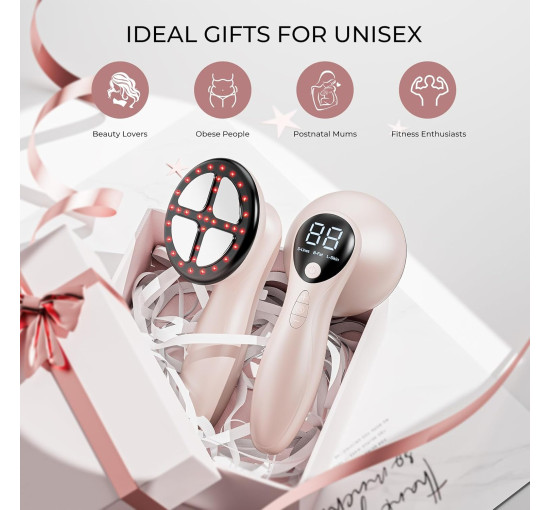 Электрический ручной массажер Depsoul F6 от целлюлита 4 в 1 с функцией укрепления кожи, розовый (my-20065)