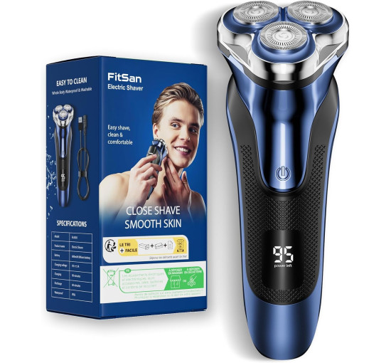 Електробритва FitSan Rs1003 для вологого та сухого гоління з лезами PowerCut, синій (my-20122)