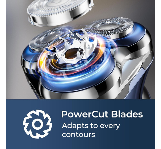 Електробритва FitSan Rs1003 для вологого та сухого гоління з лезами PowerCut, синій (my-20122)