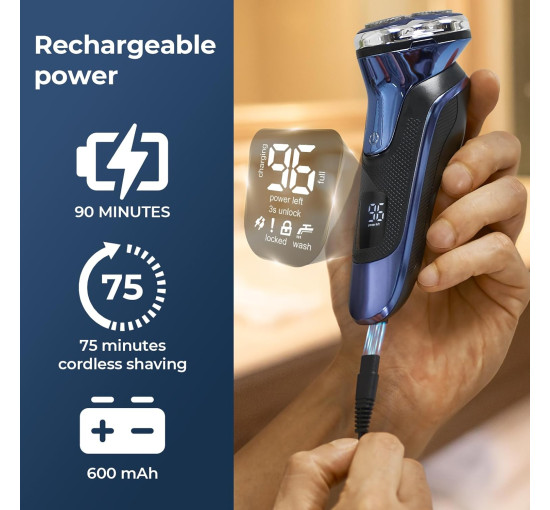 Електробритва FitSan Rs1003 для вологого та сухого гоління з лезами PowerCut, синій (my-20122)