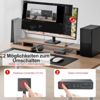 HDMI-KVM-переключатель Unitek SJW-KM202B для 2 мониторов и 2 компьютеров, 4K при 144 Гц (my-20140)