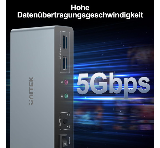 HDMI-KVM-перемикач Unitek SJW-KM202B для 2 моніторів та 2 комп'ютерів, 4K при 144 Гц (my-20140)