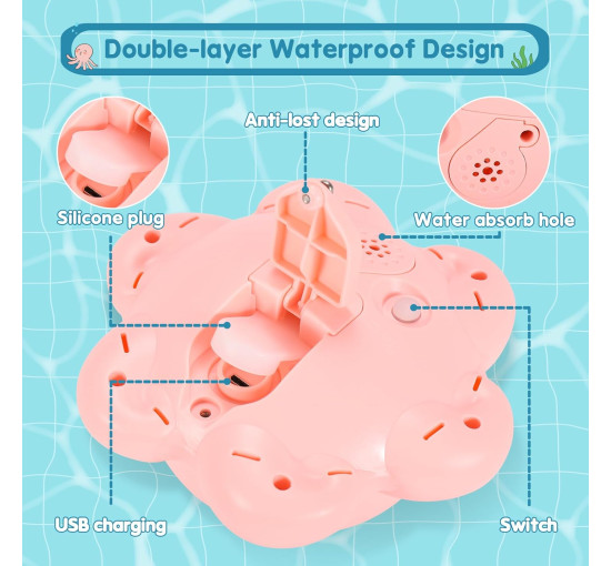 Игрушки для ванны Gigilli NO.218A Octopus, розовый (my-20123)