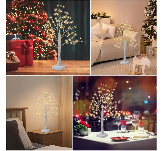 Искусственная берёзовая ёлка PXBNIUYA SD-YBC01 со 144 светодиодами и таймером (my-20146)