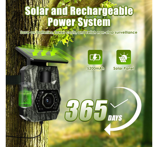 Камера для слежения MAXDONE PH970S, 48 МП, 30 кадров в секунду, аккумулятор 5200 мА·ч, темно-зеленый (my-20048)