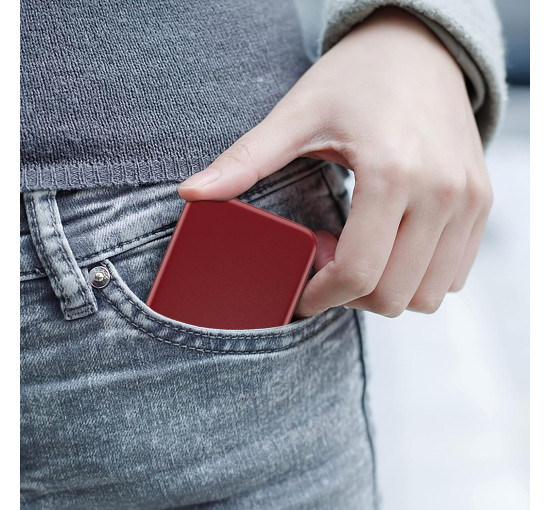 Компактное светодиодное дорожное зеркало Kintion MR-L2307 для макияжа, винно-красный (my-20195)