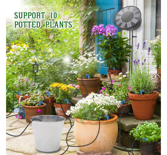 Комплект для крапельного поливу TRJZWA BSV-IC301 на сонячній батареї (my-20101)