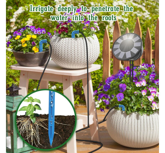 Комплект для крапельного поливу TRJZWA BSV-IC301 на сонячній батареї (my-20101)