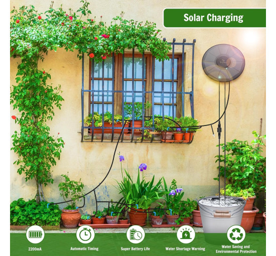 Комплект для крапельного поливу TRJZWA BSV-IC302 на сонячній енергії (my-20134)