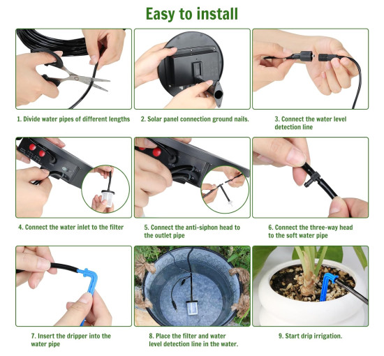 Комплект для крапельного поливу TRJZWA BSV-IC302 на сонячній енергії (my-20134)