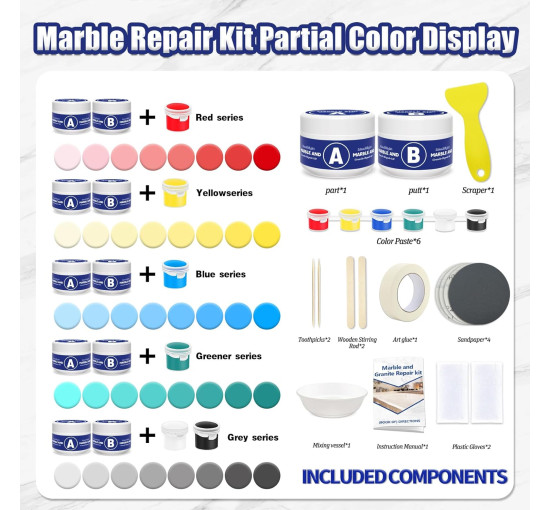 Комплект для ремонта MendMight 150 г ванн из стекловолокна, плитки, гранита, с прочной адгезией (my-20207)