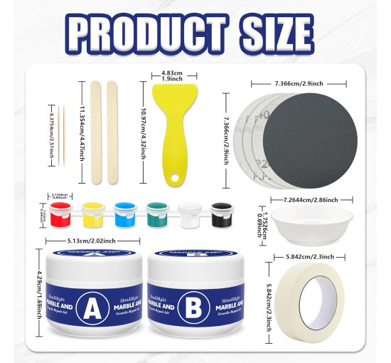 Комплект для ремонта MendMight 150 г ванн из стекловолокна, плитки, гранита, с прочной адгезией (my-20207)