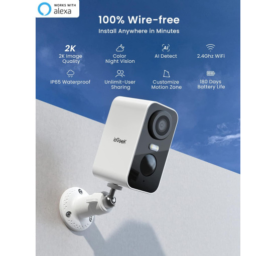 Комплект из 2 беспроводных камер видеонаблюдения ieGeek ZS-GX3S, белый (my-20110)