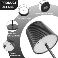 Комплект из 2 светодиодных настольных ламп SPVIND SBSY-1, аккумулятор 5200 мА·ч, черный (my-20036)