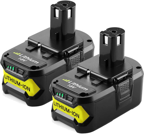 Комплект змінних акумуляторів P108 2шт. 18 В ємністю 6000 мАг, зелений (my-20043)