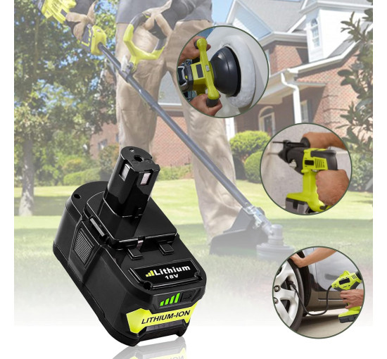 Комплект змінних акумуляторів P108 2шт. 18 В ємністю 6000 мАг, зелений (my-20043)