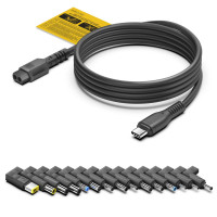 Комплекты адаптеров питания KFD H-15PD USB C - DC Tip, черный (my-20178)