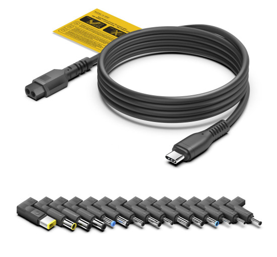 Комплекты адаптеров питания KFD H-15PD USB C - DC Tip, черный (my-20178)