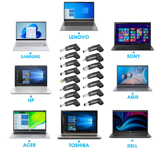 Комплекты адаптеров питания KFD H-15PD USB C - DC Tip, черный (my-20178)