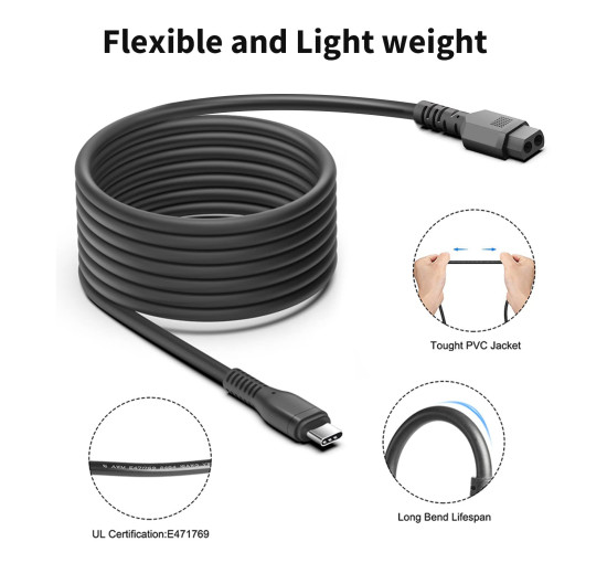 Комплекты адаптеров питания KFD H-15PD USB C - DC Tip, черный (my-20178)