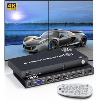 Контроллер видеостены 2x2 Clickfish VW-HDMI204-F с возможностью объединения 4 телевизоров, черный (my-20072)
