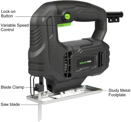 Лобзик GALAX PRO 78126 400 Вт с регулируемой скоростью, черный (my-20109)