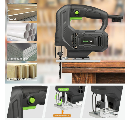 Лобзик GALAX PRO 78126 400 Вт с регулируемой скоростью, черный (my-20109)