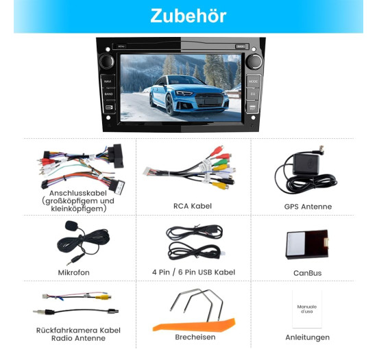 Магнитола AWESAFE XTPV72SC-F Android 13 для Opel Corsa, Astra, Zafira, Meriva с 7-дюймовым экраном, 2 ГБ + 32 ГБ, черный (my-20029)