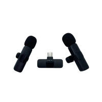 Микрофон петличный Bluetooth BHD для iPhone с шумоподавлением, черный (my-20200)