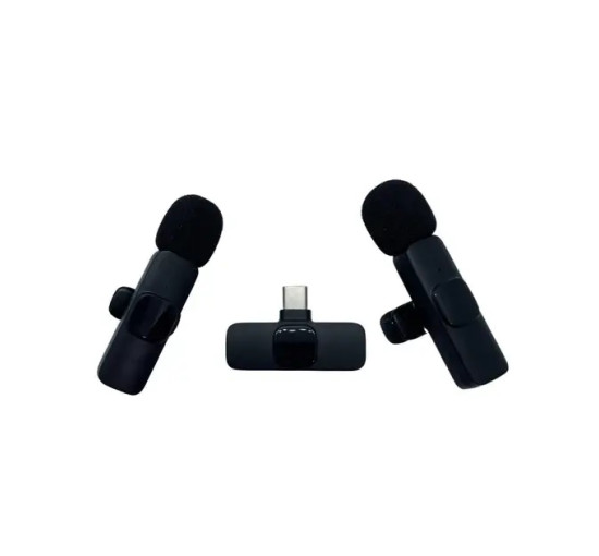 Микрофон петличный Bluetooth BHD для iPhone с шумоподавлением, черный (my-20200)