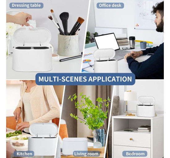 Міні відро для сміття LTWQLing MINI-Trash Can з кришкою, білий (my-20089)