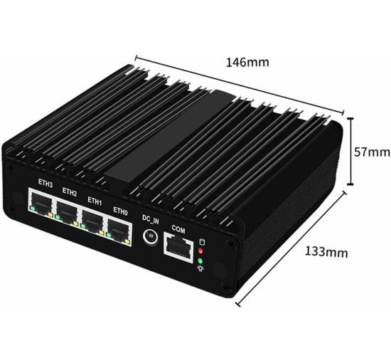 Міні-ПК Tuofudun N150 маршрутизатор з брандмауером, 4 LAN-портами i226-V 2.5G NVMe (my-20106)
