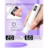 Мініатюрна ультрафіолетова лампа Mlogiroa 0058-W для нігтів, 3 Вт, білий (my-20145)