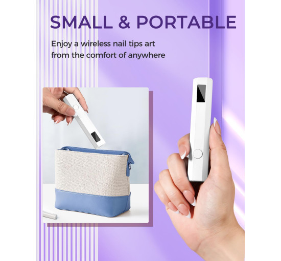 Мініатюрна ультрафіолетова лампа Mlogiroa 0058-W для нігтів, 3 Вт, білий (my-20145)