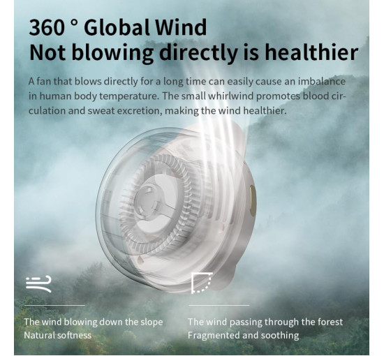 Мініатюрний вентилятор Feitenn MF019 без лопатей, білий (my-20132)