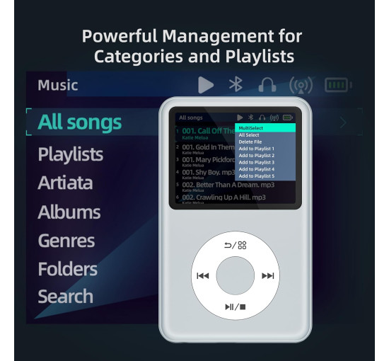 MP3-плеєр Innioasis Y1 з Bluetooth 128G, сріблястий (my-20176)