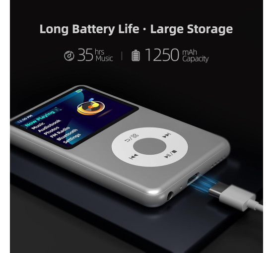 MP3-плеєр Innioasis Y1 з Bluetooth 128G, сріблястий (my-20176)