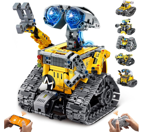 Набор для сборки робота IKUPER B886 Technic, ДУ с помощью приложения, 631 детали, желтый (my-20057)