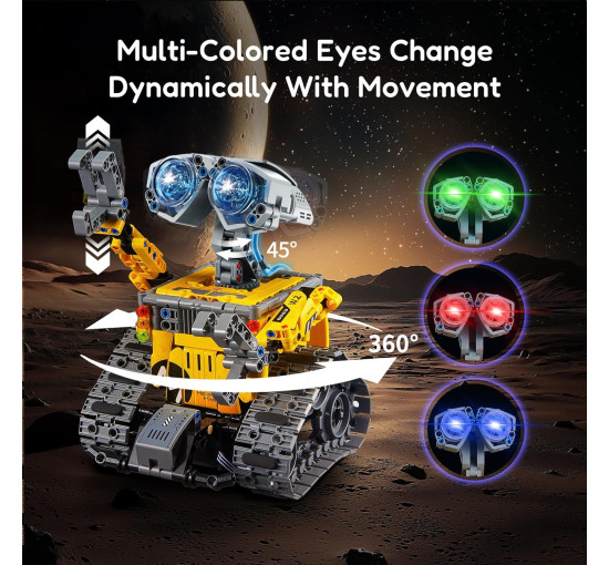 Набор для сборки робота IKUPER B886 Technic, ДУ с помощью приложения, 631 детали, желтый (my-20057)