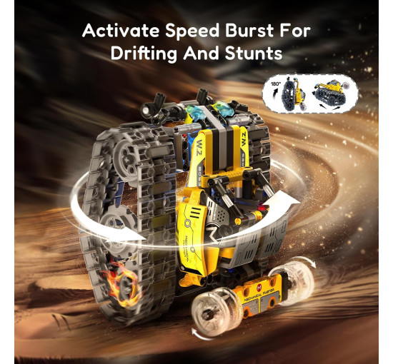 Набор для сборки робота IKUPER B886 Technic, ДУ с помощью приложения, 631 детали, желтый (my-20057)