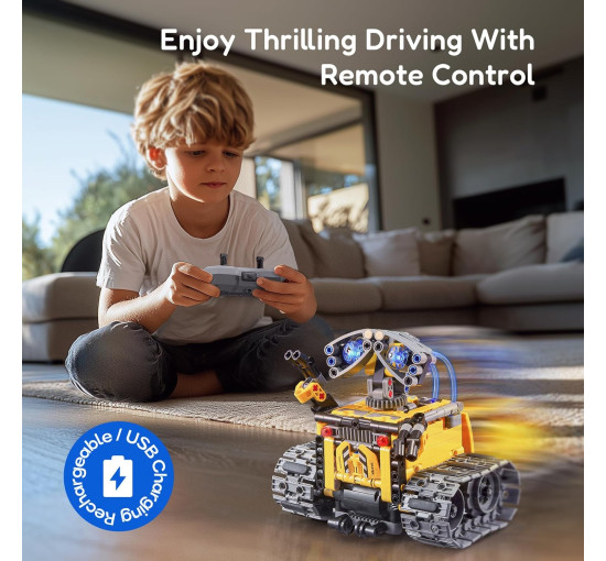 Набор для сборки робота IKUPER B886 Technic, ДУ с помощью приложения, 631 детали, желтый (my-20057)