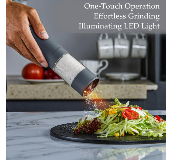 Набор электрических мельниц TLYSXPRO PM-003A для соли и перца, зарядка через USB, черный (my-20139)