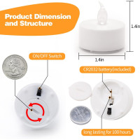 Набор из 24 теплых желтых светодиодных чайных свечей KOABY HY-TL-H001, цоколь B10 (my-20053)