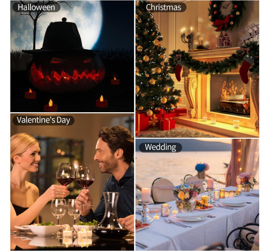 Набір із 24 теплих жовтих світлодіодних чайних свічок KOABY HY-TL-H001, цоколь B10 (my-20053)