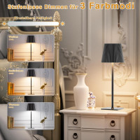 Настільна лампа Skelo B2L001з регулюванням яскравості, IP54, 4000 мА·год, 2шт. чорний (my-20077)