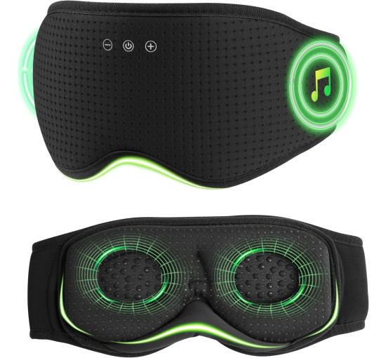 Навушники MUSICOZY GH01 для сну з маскою для сну Bluetooth 5.4, чорний (my-20159)