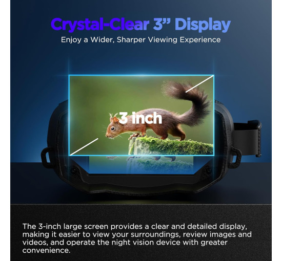 Очки ночного видения ROQIOO N326 4K, экран IPS, тактический бинокль с камерой, черный (my-20003)