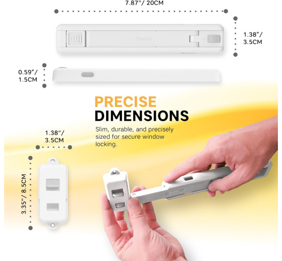 Обмежувач відкриття вікон BeeGo, дитячий замок для ПВХ-вікон, білий (my-20171)