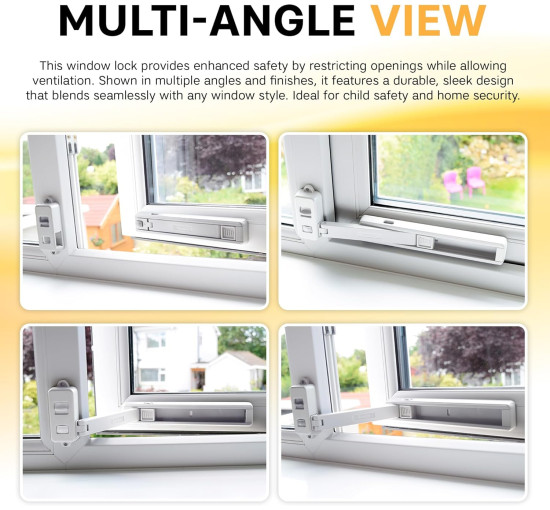 Обмежувач відкриття вікон BeeGo, дитячий замок для ПВХ-вікон, білий (my-20171)